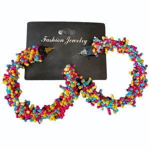Moloch women’s beaded hoop earrings multicolor